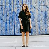 Šaty - Šaty Black Linen Shirts - 13679811_