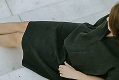 Šaty - Šaty Black Linen Shirts - 13679814_