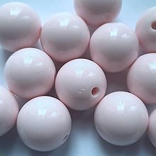 Korálky - Korálky COLOR plast 20mm-1ks (ružová veľmi svetlá) - 13681633_