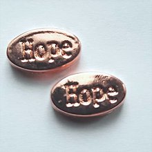 Korálky - Kovová korálka-1ks (Hope-ružovozlatá) - 13681877_