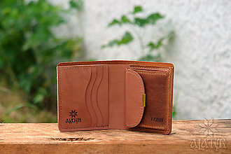 Peňaženky - Menšia kožená peňaženka IX. (S jednou priehradkou na bankovky) - 13679996_
