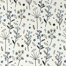 Textil - lesné plody, 100 % bavlna Holandsko, šírka 150 cm (modrá) - 13680575_