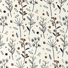 Textil - lesné plody, 100 % bavlna Holandsko, šírka 150 cm (tehlová) - 13680576_