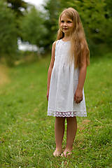 Detské oblečenie - Detské ľanové šaty SEDMOKRÁSKA - 13679613_