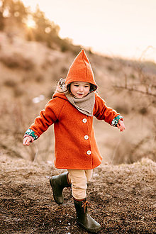 Detské oblečenie - Vlnený kabátik s ušami - 13684970_