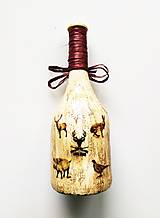 Nádoby - Víno v dekorovanej flaši, poľovnícky motív - 13684906_