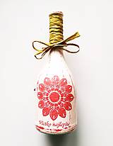 Nádoby - Víno v dekorovanej flaši, motív Všetko najlepšie - 13685244_