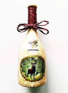 Nádoby - Víno v dekorovanej flaši, poľovnícky motív - 13684905_