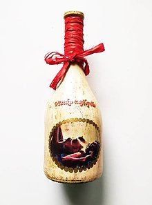 Nádoby - Víno v dekorovanej flaši, motív nahotinka - 13685018_