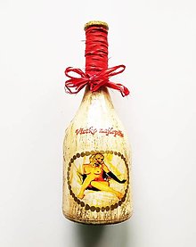 Nádoby - Víno v dekorovanej flaši, motív nahotinka - 13685025_