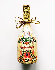 Nádoby - Víno v dekorovanej flaši, motív Všetko najlepšie - 13685260_