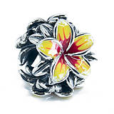 Korálky - Tropický kvet Plumeria - Strieborný prívesok / korálka - 13684242_