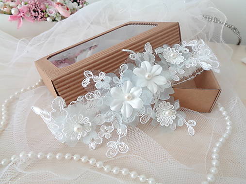 Spodná bielizeň - Svadobný podväzok ZASNENÁ - 13685097_