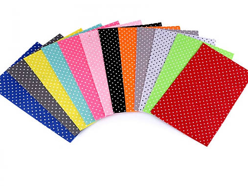 Textil - Dekoratívna plsť / filc s bodkami (12ks) - 13683236_