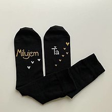 Ponožky, pančuchy, obuv - Zamilované maľované ponožky s nápisom: “Milujem Ťa / (čierne) - 13682870_
