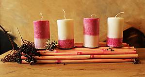 Adventné sviečky bielo-ružové