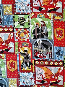Textil - Bavlnená látka Harry Potter - Stained Glass Window - 13687707_