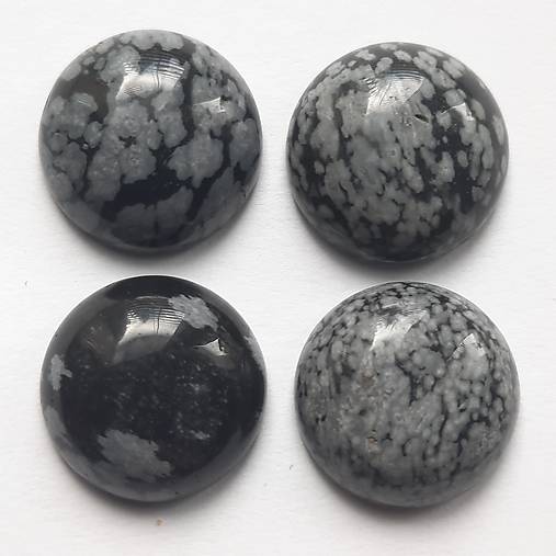 Minerál kabošon-1ks (15mm-vločkový obsidián)