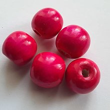 Korálky - Drevené korálky 16mm-ružová-10ks - 13687778_