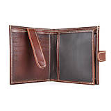 Pánske tašky - Luxusná kožená peňaženka so zapínaním, ručne tamponovaná, Cigaro farba - 13687505_