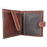 Pánske tašky - Luxusná kožená peňaženka so zapínaním, ručne tamponovaná, Cigaro farba - 13687507_