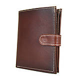 Pánske tašky - Luxusná kožená peňaženka so zapínaním, ručne tamponovaná, Cigaro farba - 13687509_