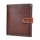 Pánske tašky - Luxusná kožená peňaženka so zapínaním, ručne tamponovaná, Cigaro farba - 13687511_
