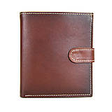Pánske tašky - Luxusná kožená peňaženka so zapínaním, ručne tamponovaná, Cigaro farba - 13687513_