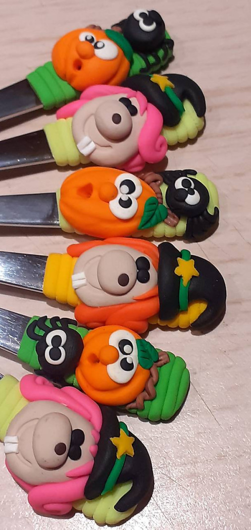 Príbory, varešky, pomôcky - Halloweenské lyžičky - 13685538_