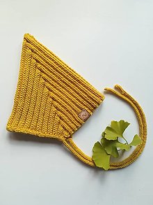Detské čiapky - Pixie čiapočka (Horčicová) - 13686890_