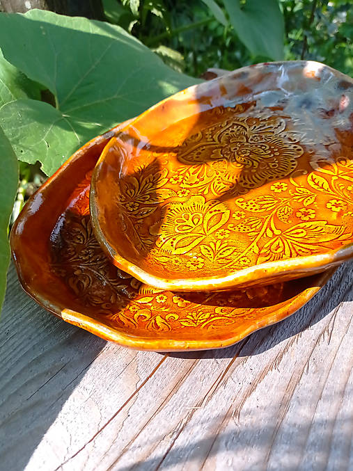  - keramický tanier *medový* (od 24cm na dĺžku) - 13687945_