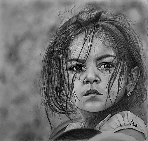 Kresba - Portrét - Roztomilé dievčatko