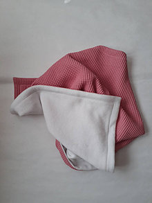Detský textil - Detská obojstranná deka wafflovo-fleesová, ružovo-biela - 13688813_