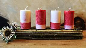 Adventné sviečky bielo-červené