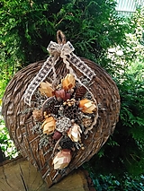 prírodná jesenná dekorácia "list" 44 cm ZĽAVA