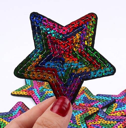  - NZ106 Nažehľovačka textilná hviezdička 6,7 x 6,7 cm - 13690966_