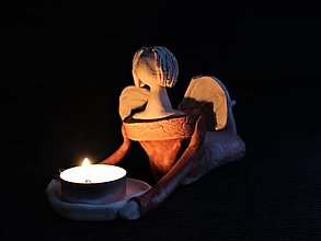 Svietidlá a sviečky - Keramický svietnik "Víla svetla" - 13696520_