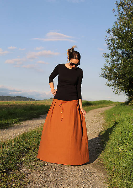  - Maxi "škoricová" (L (obvod bokov 101 - 105 cm)) - 13695249_