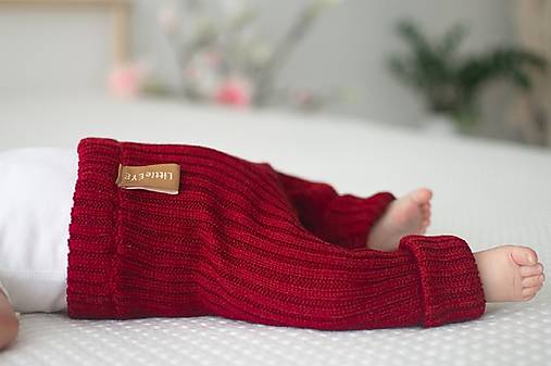  - Baby kamaše, veľ. 56-140, OEKO-TEX®, červené (56 - 68) - 13697176_
