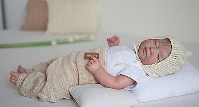 Detské oblečenie - Baby nohavice veľ. 68 - 74, béžový melír - 13697662_