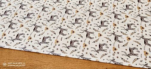 Textil - Bavlnená látka - Vianočná kolekcia - 2021 - Cena za 10 centimetrov (Soby šedé) - 13702382_