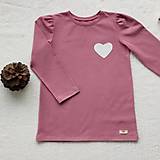 Detské oblečenie - Dievčenské tričko z biobavlny - srdce - 13702552_