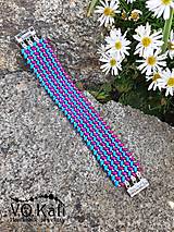 Náramky - Dina - ružovo-modrý náramok s magnetickým zapínaním - 13703667_