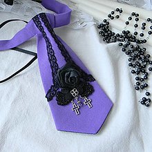 Pánske doplnky - Dámska gotická kravata-svetlo fialová - 13704317_