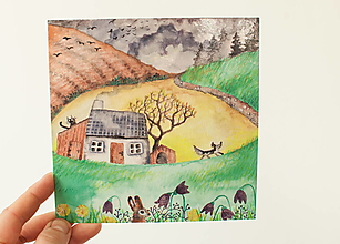 Papier - Pohľadnica "Jeseň v rodinnom kruhu" - 13706313_