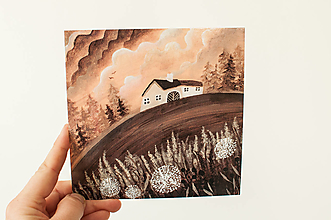 Papier - Pohľadnica "Domov je za kopcom" - 13706321_
