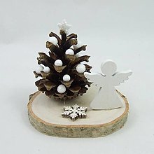 Dekorácie - Vianočná anjelská dekorácia (biely anjel) - 13703657_