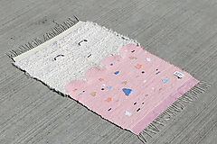 Úžitkový textil - Ručne tkaný koberec | chaRUGter | pink terrazzo - 13704377_