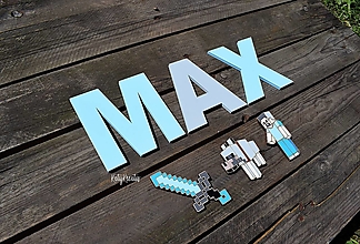 Tabuľky - 13cm písmenká pre Maxa...na želanie - 13707215_