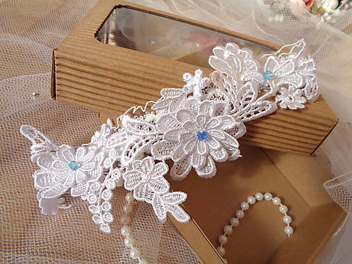 Spodná bielizeň - Svadobný podväzok Nežnosť - 13707827_